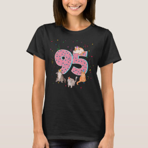 95 Years Birthday Cute Cats Pet 95th Birthday Cre T-Shirt