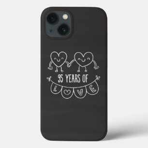 95th Anniversary Gift Chalk Hearts iPhone 13 Case