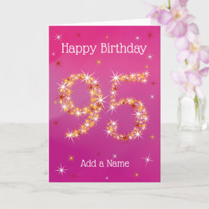 95th Birthday - 95 in Stars - Pink - Age 95 Card