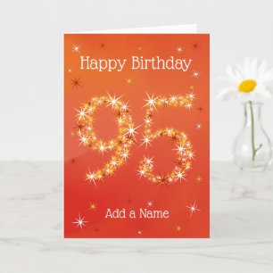 95th Birthday - 95 in Stars - Red - Age 95 Card