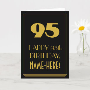 95th Birthday – Art Deco Inspired Look "95" & Name Card