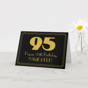 95th Birthday: Art Deco Inspired Look "95" & Name Card