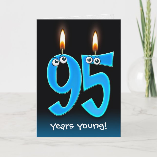 95th Birthday Candles with Eyeballs  Card (Front)