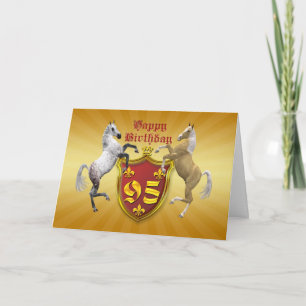 95th birthday card with a coat of arms