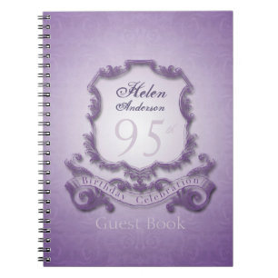 95th Birthday Celebration Vintage Custom GuestBook Notebook