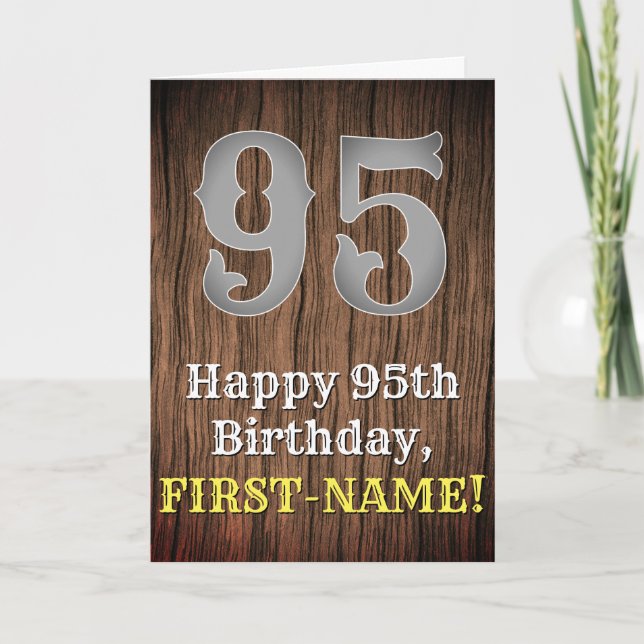 95th Birthday: Country Western Inspired Look, Name Card (Front)
