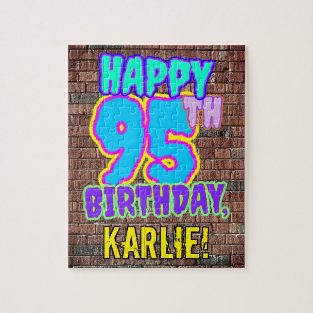 95th Birthday ~ Fun, Urban Graffiti Inspired Look Jigsaw Puzzle (Vertical)