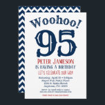95th Birthday Invitation Mens Navy Blue<br><div class="desc">A funny and striking 95th birthday invitation for a husband,  friend,  father or grandad.</div>
