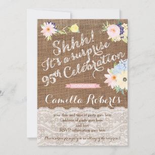 95th birthday invitations, surprise party invites