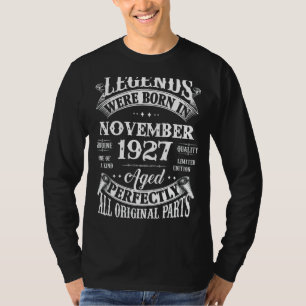 95th Birthday Legends Born In November 1927 95 Yr T-Shirt