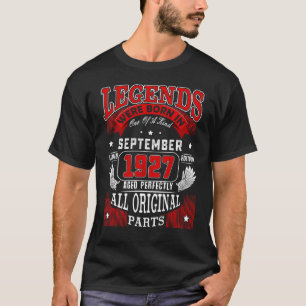 95th Birthday Legends Born In September 1927 95 Y T-Shirt