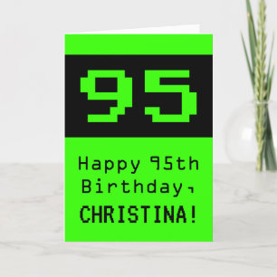 95th Birthday: Nerdy / Geeky Style "95" and Name Card