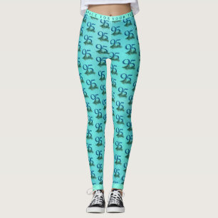 95th Birthday or Anniversary Peacock Feathers Leggings