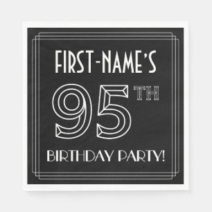 95th Birthday Party: Art Deco Style + Custom Name Napkin