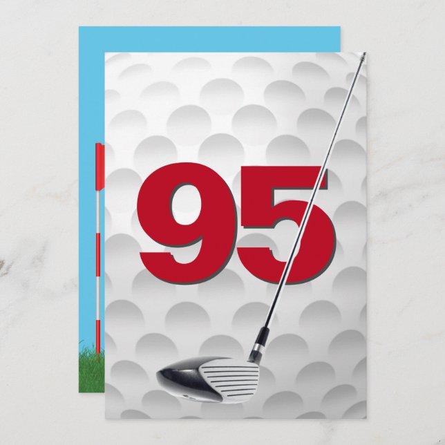 95th Birthday Party Golf Theme Invitation (Front/Back)