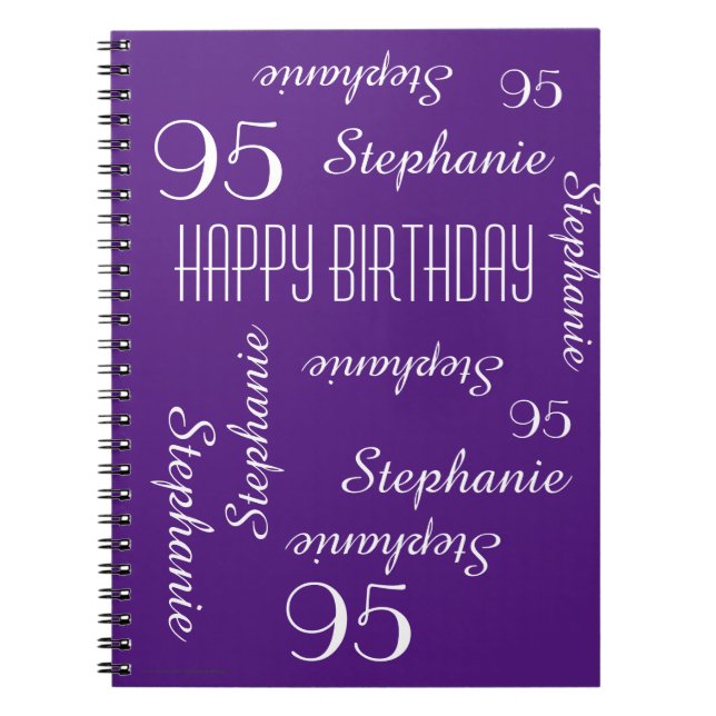 95th Birthday Party Guest Book, Repeating Names Notebook (Front)