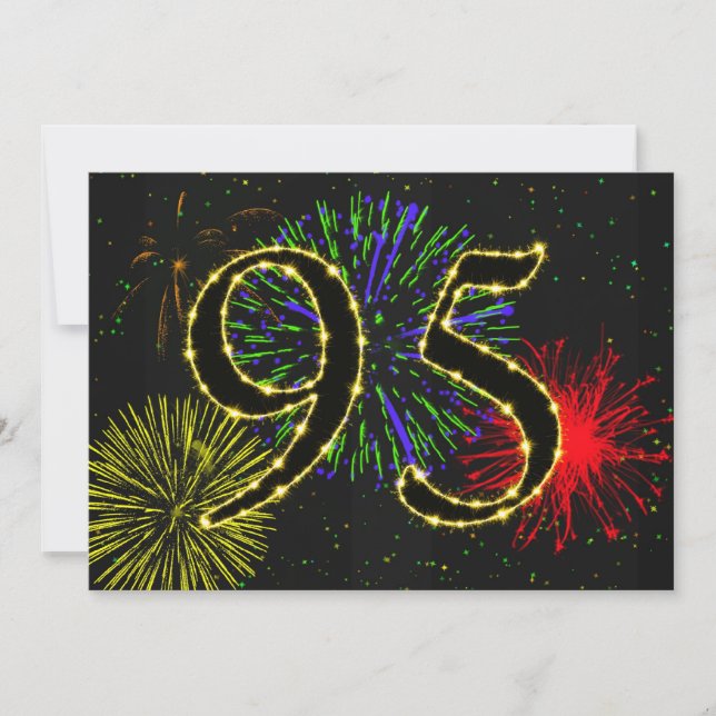 95th  birthday party invitate invitation (Front)