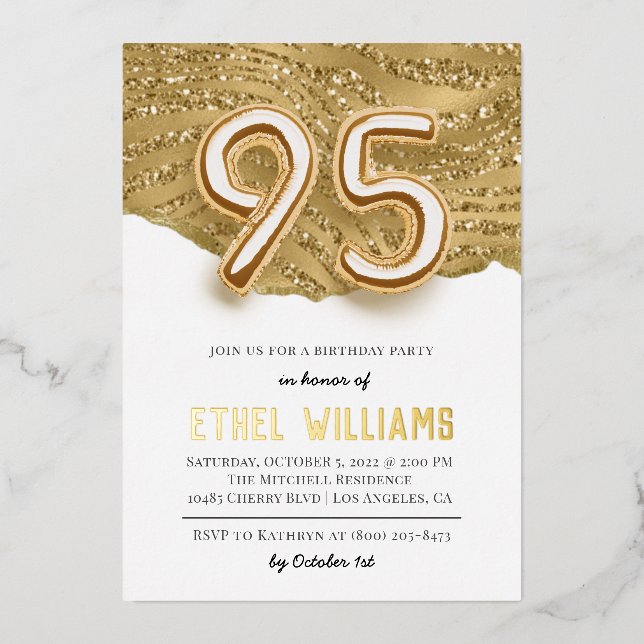 95th Birthday Party Invitation (Front)