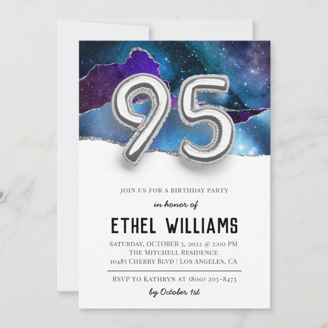 95th Birthday Party Invitation (Front)