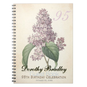 95th Birthday Party Lilac Custom Guest Book