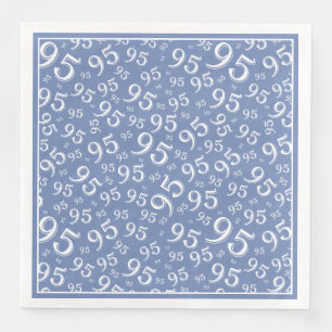 95th Birthday Party Number Pattern Blue/White Napkin