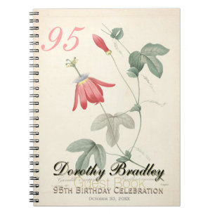 95th Birthday Party Passiflora Custom Guest Book