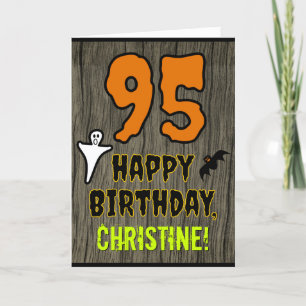95th Birthday: Spooky Halloween Theme, Custom Name Card