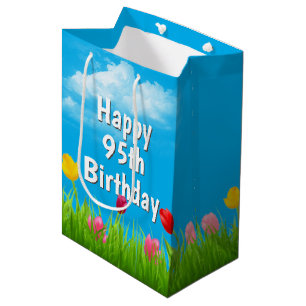 95th Birthday Tulips Medium Gift Bag