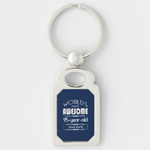 95th Birthday Worlds Best Fabulous Dark Blue Key Ring