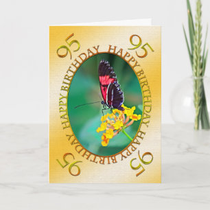 95th Butterfly and flower birthday card