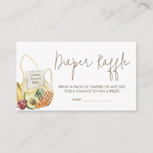 960 Organic Baby Baby Shower Diaper Raffle Enclosure Card