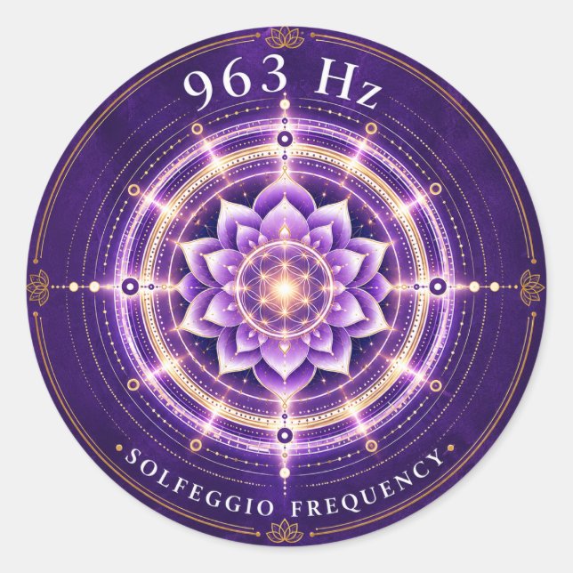 963 Hz Solfeggio Frequency Sticker (Front)