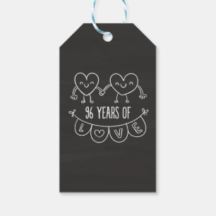 964th Anniversary Gift Chalk Hearts Tags