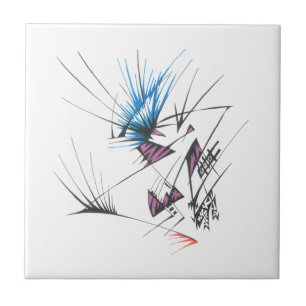 96 Colourful Abstract Tribal Tattoo Art Ceramic Tile