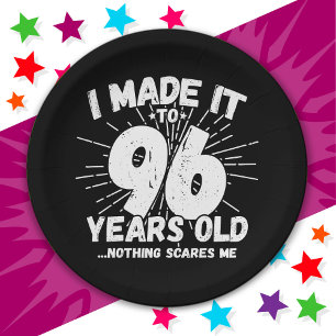 96 Year Old Sarcastic Meme Funny 96th Birthday Paper Plate