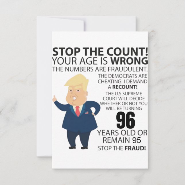 96 Years Trump Happy Birthday Present Funny (Front)