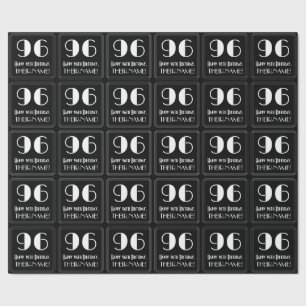 96th Birthday - Art Deco Inspired Look "96", Name Wrapping Paper