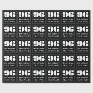 96th Birthday: Art Deco Inspired Look "96" & Name Wrapping Paper