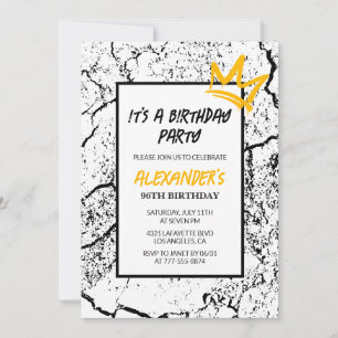 96th birthday invitation Men Graffiti