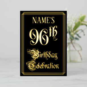 96th Birthday Party — Fancy Script & Custom Name