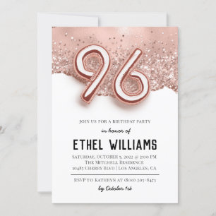 96th Birthday Party Invitation