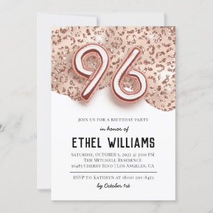 96th Birthday Party Invitation