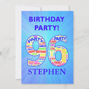 96th Birthday Party Invitation Add a Name