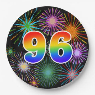 96th Event - Fun, Colourful, Bold, Rainbow 96 Paper Plate