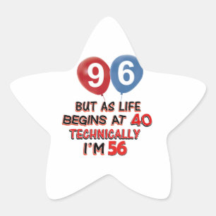 96th year birthday designs star sticker