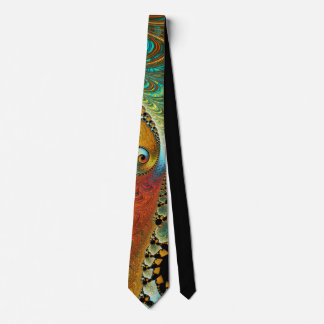 972 Orange/Turquoise Fractal Tie