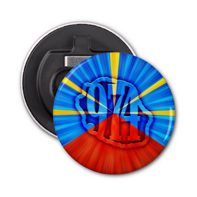 974 Reunion Island - Reunion flag Bottle Opener (Front)