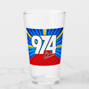 974 Reunion Island - Reunion flag Glass