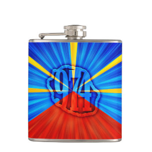974 Reunion Island - Reunion flag Hip Flask