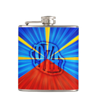 974 Reunion Island - Reunion flag Hip Flask